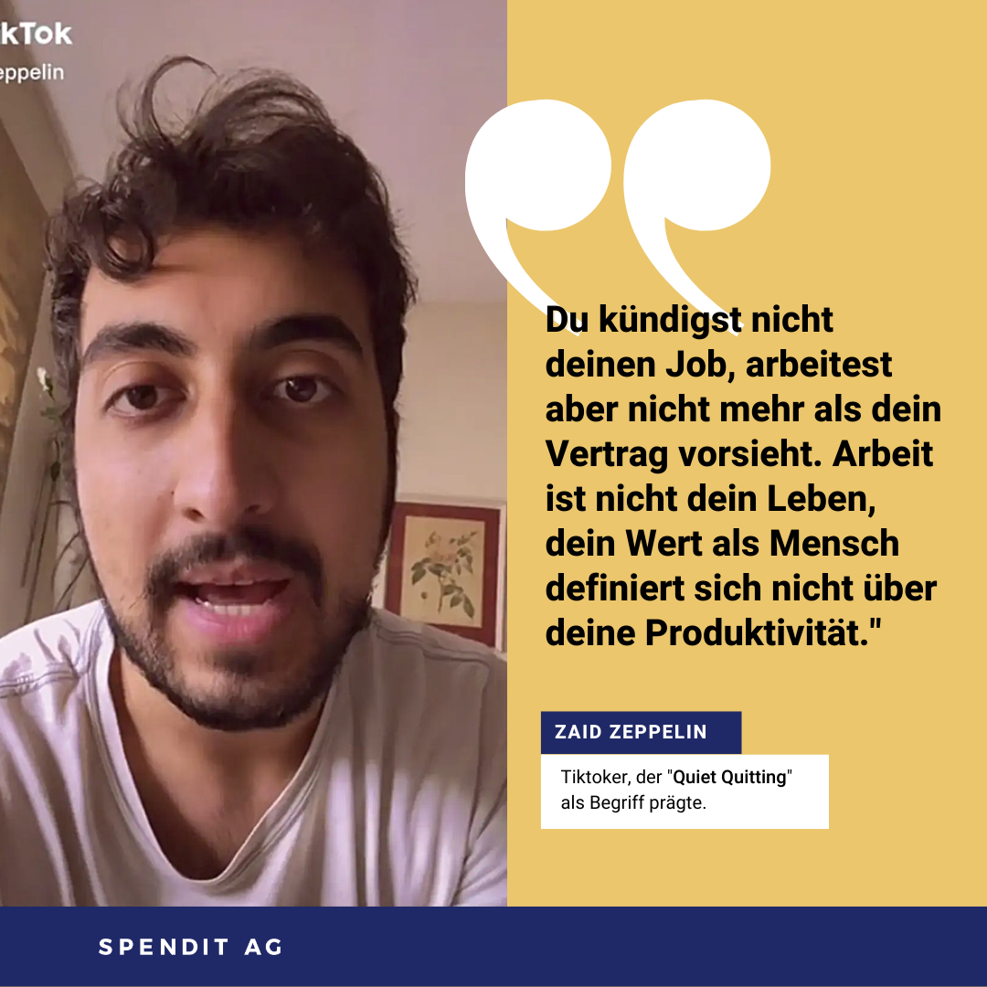 Du kündigst nicht deinen Job, arbeitest aber nicht mehr als dein Vertrag vorsieht. Arbeit ist nicht dein Leben, dein Wert als Mensch definiert sich nicht über deine Produktivität."