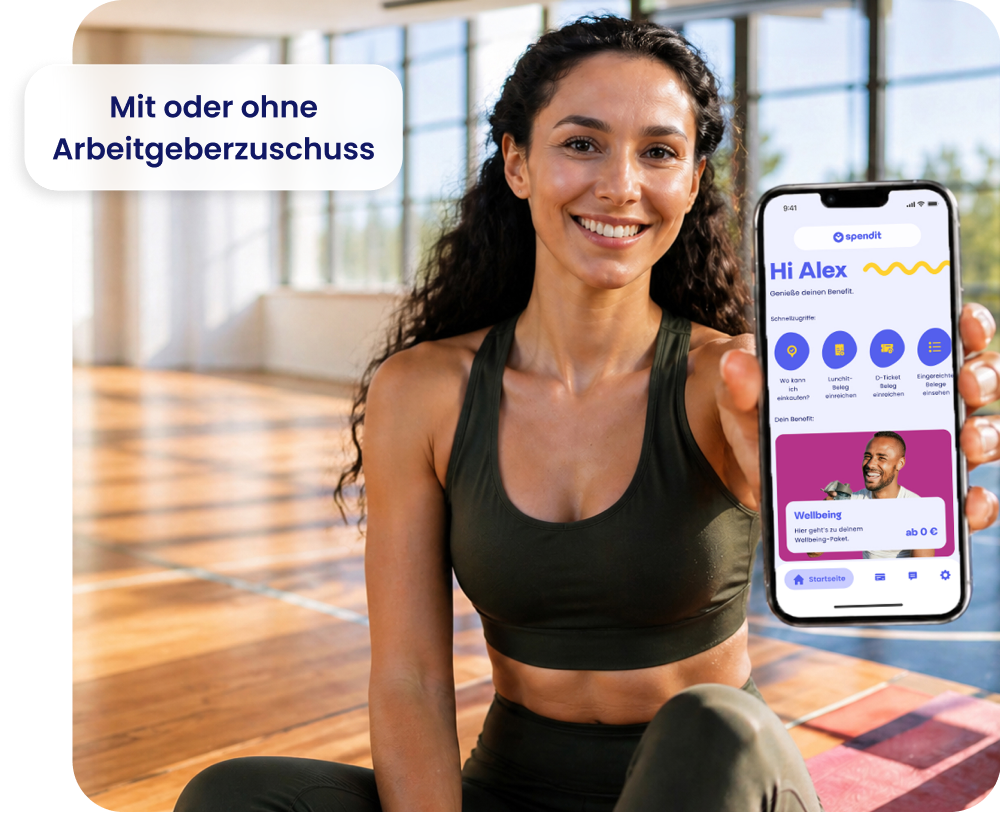 Wellbeing-Keyvisual spendit-wellbeing-appscreen-startangebot-bubble-dunkel